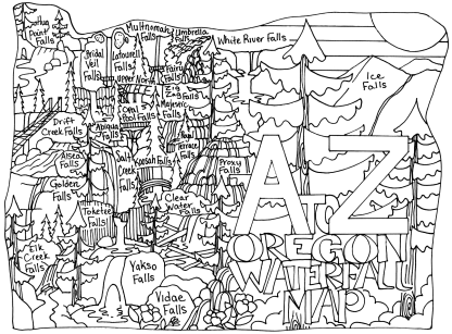 A to Z Oregon Waterfalls Coloring Book - Image 5