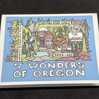 7 Wonders of Oregon Map Greeting Card