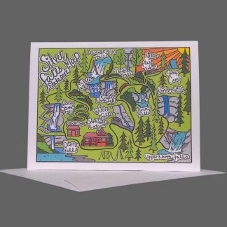 Silver Falls Map Greeting Card