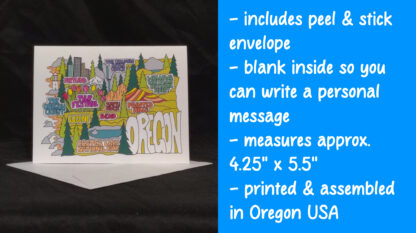 Tulip Festival Oregon Map Greeting Card - Image 2
