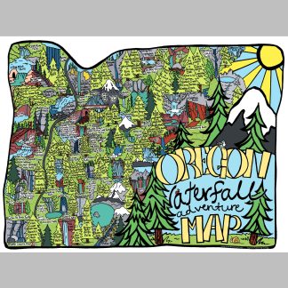 Oregon Waterfall Adventure Map - Canvas
