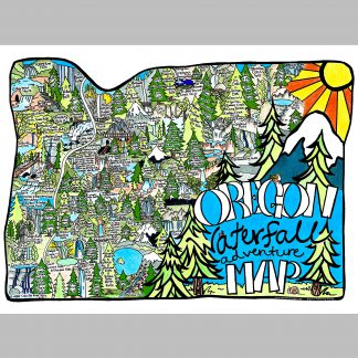Oregon Waterfall Adventure Map - Paper (Original coloring)
