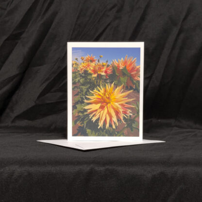 Yellow-Pink Dahlia Greeting Card - Image 3