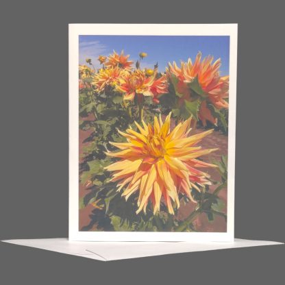 Yellow-Pink Dahlia Greeting Card