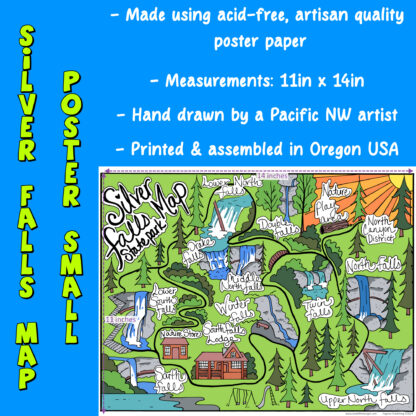 Silver Falls Map Poster 11in x 14in - Image 2