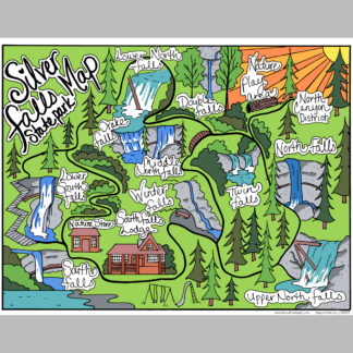 Silver Falls Map Poster 11in x 14in