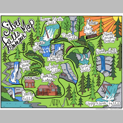 Silver Falls Map Poster 11in x 14in