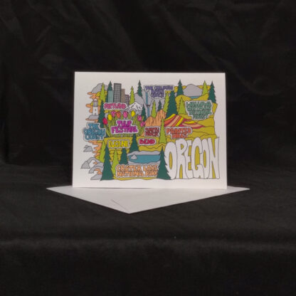 Tulip Festival Oregon Map Greeting Card - Image 3